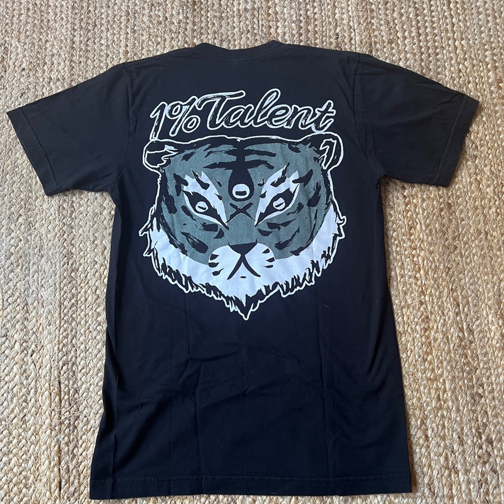 1% Talent Black Tee with Tiger Graphic 3rd Eye Tiger Tee